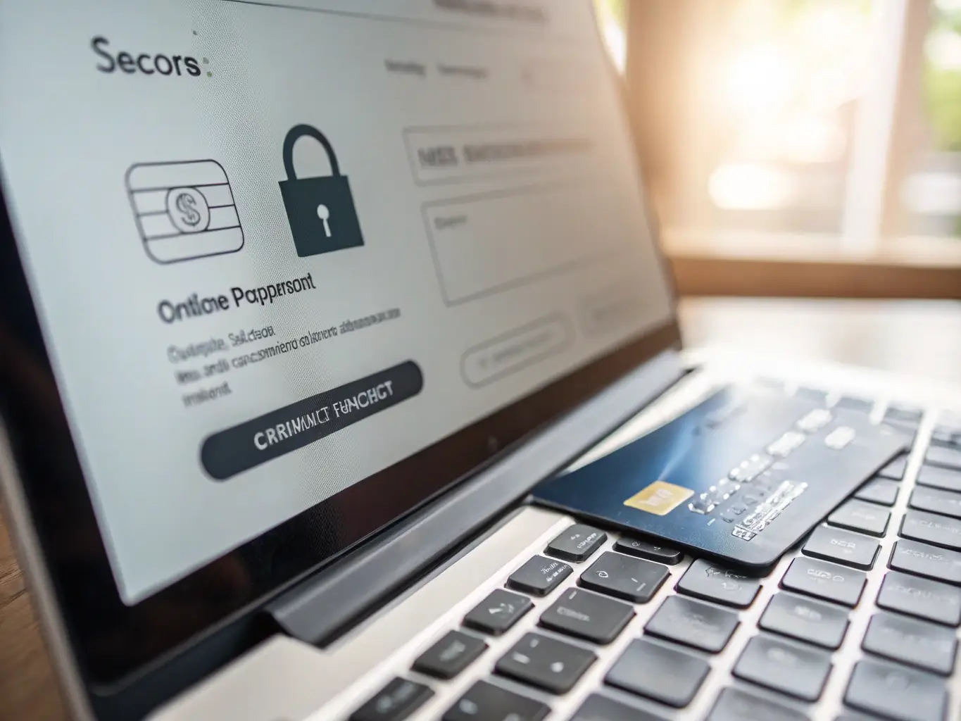 A detailed illustration of a secure payment transaction, highlighting encryption layers, compliance badges, and user authentication steps within a modern enterprise environment.